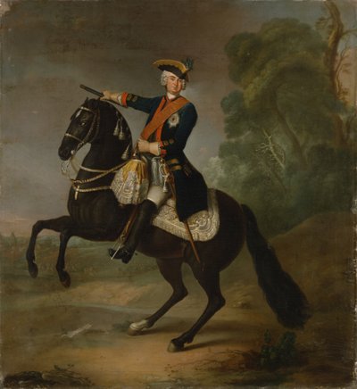 Kurt Christoph Graf von Schwerin a cavallo, 1750 da Antoine Pesne